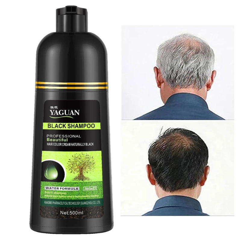 Shampoo Preto 3 em 1 – Coloração Instantânea e Natural