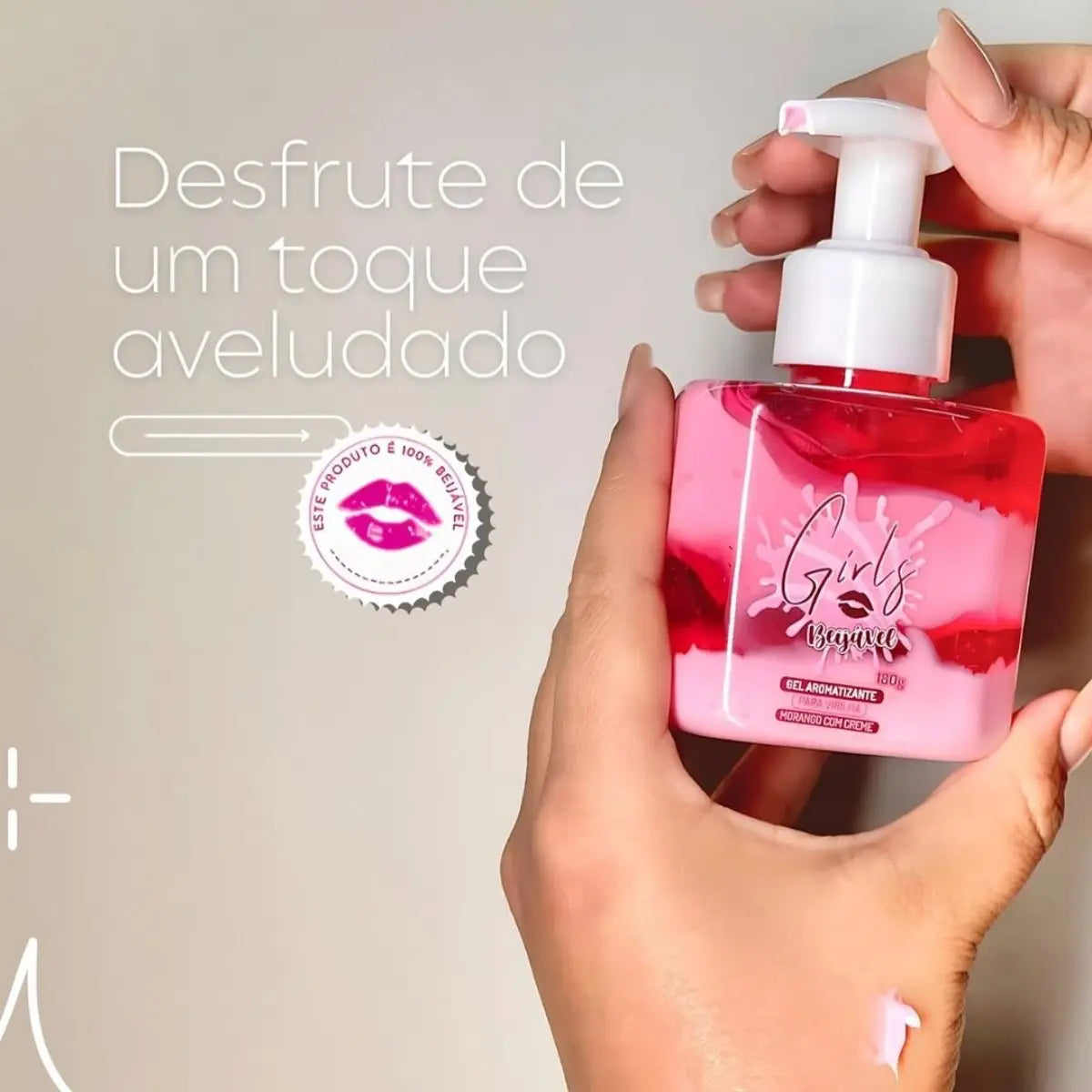 Gel Hidratante Corporal e Íntimo Morango com Creme 180g