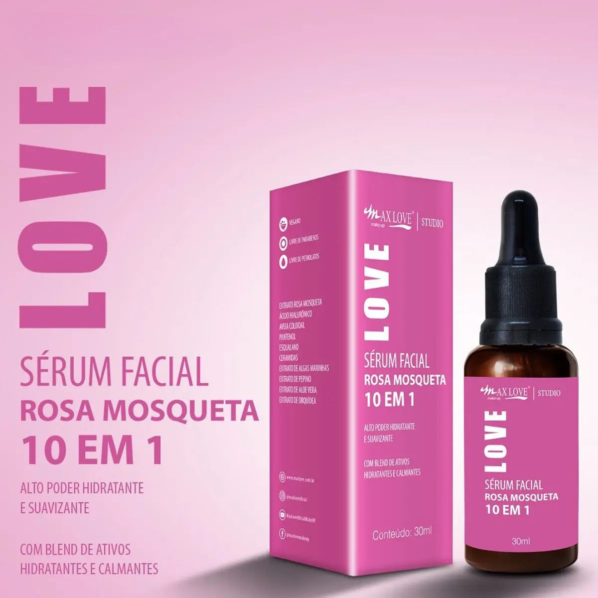 Sérum Facial Rosa Mosqueta 10 em 1