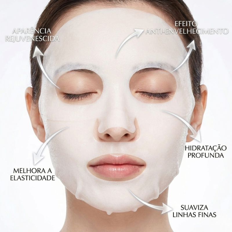 Máscara Facial de Colágeno Anti-idade - 10un