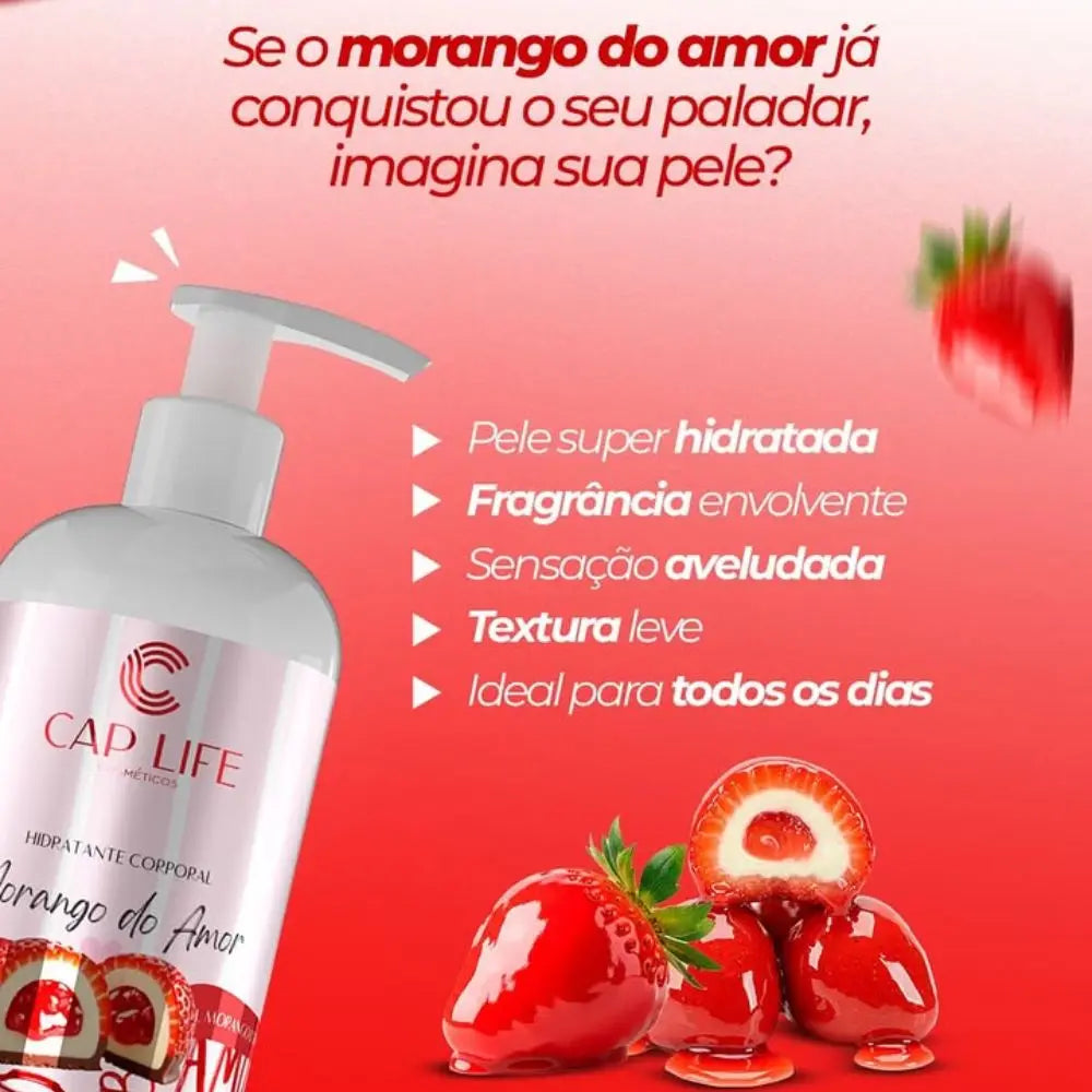 Hidratante Facial e Corporal Morango do Amor 240g