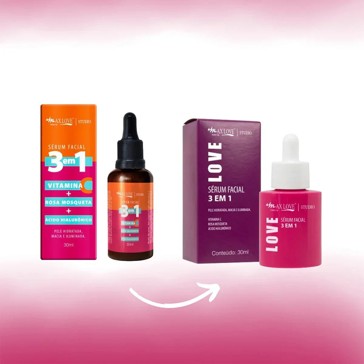 Sérum Facial 3 em 1 Rosa Mosqueta