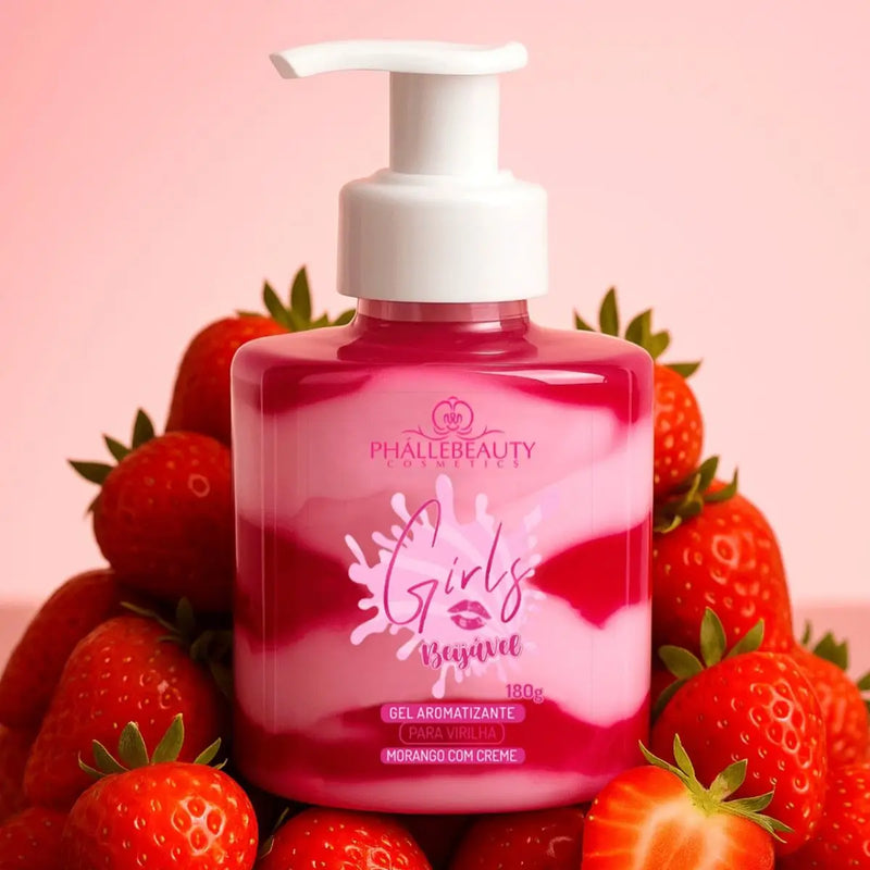 Gel Hidratante Corporal e Íntimo Morango com Creme 180g