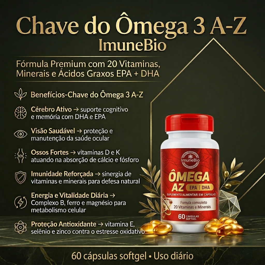 Ômega 3 A-Z Premium | 20 Vitaminas e Minerais + EPA & DHA