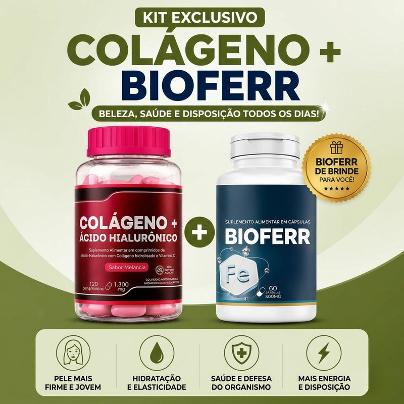 Colágeno + BioFerr GRÁTIS (USANDO CUPOM DE DESCONTO)